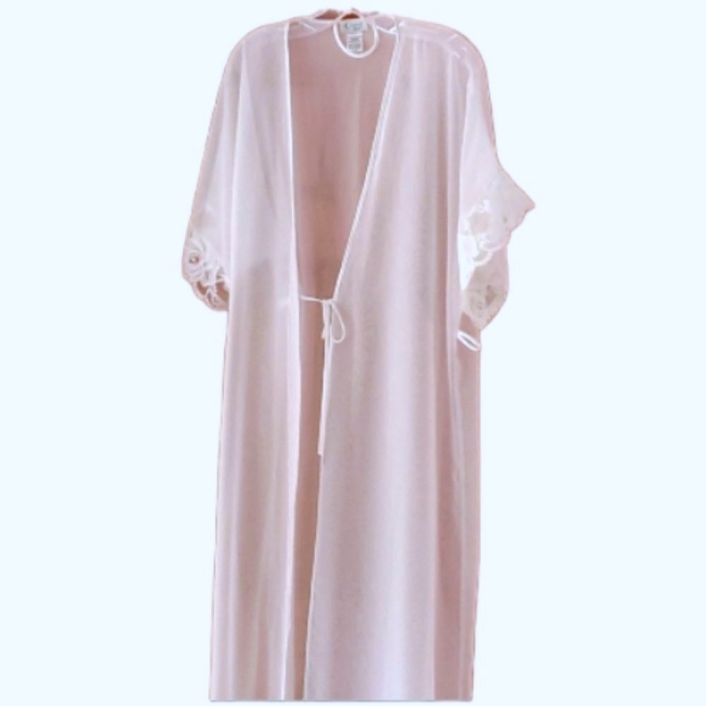 Cinema Etoile Womans Sheer White Lace Robe Size Medium